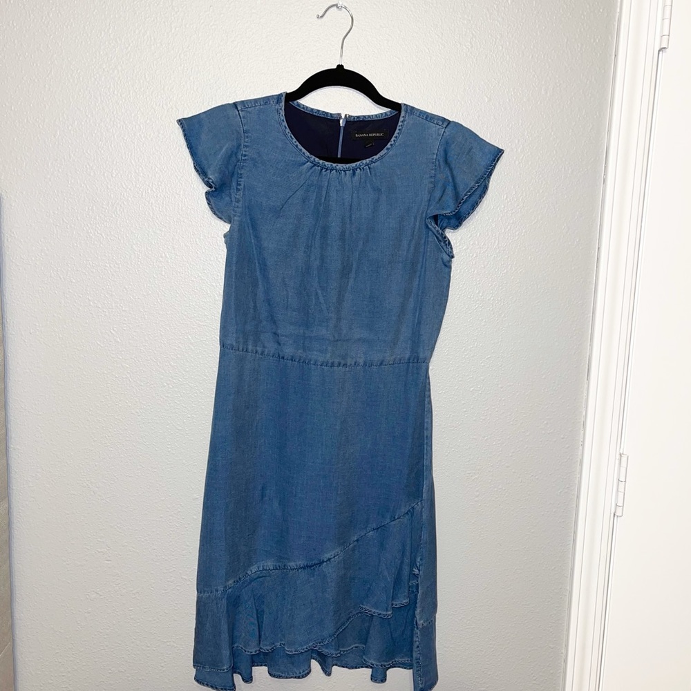 Banana Republic Ruffle Soft Denim Dress